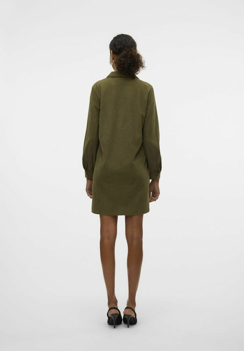 slim fit dress slacks Vero Dress In Olive Green Doppio Satin