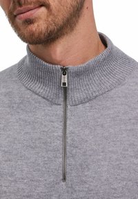 FALKE BASIC LAMBSWOOL HALF-ZIP - Maglione - grey-heather