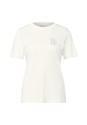 Street One, T-SHIRT MIT RUNDHALS UND CHESTPRINT - T-shirt print - off white