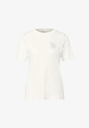 Street One, T-SHIRT MIT RUNDHALS UND CHESTPRINT - T-shirt print - off white