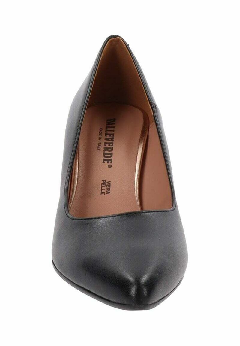 Scarpe Decolleté Valleverde 19100A – Tacco Stiletto 8 Cm, Pelle Sintetica Nera, Suola In Gomma, Per Cerimonie