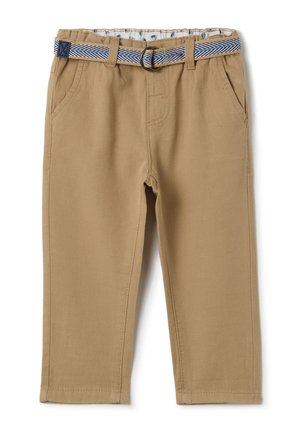 WITH BELT - Trousers - beige