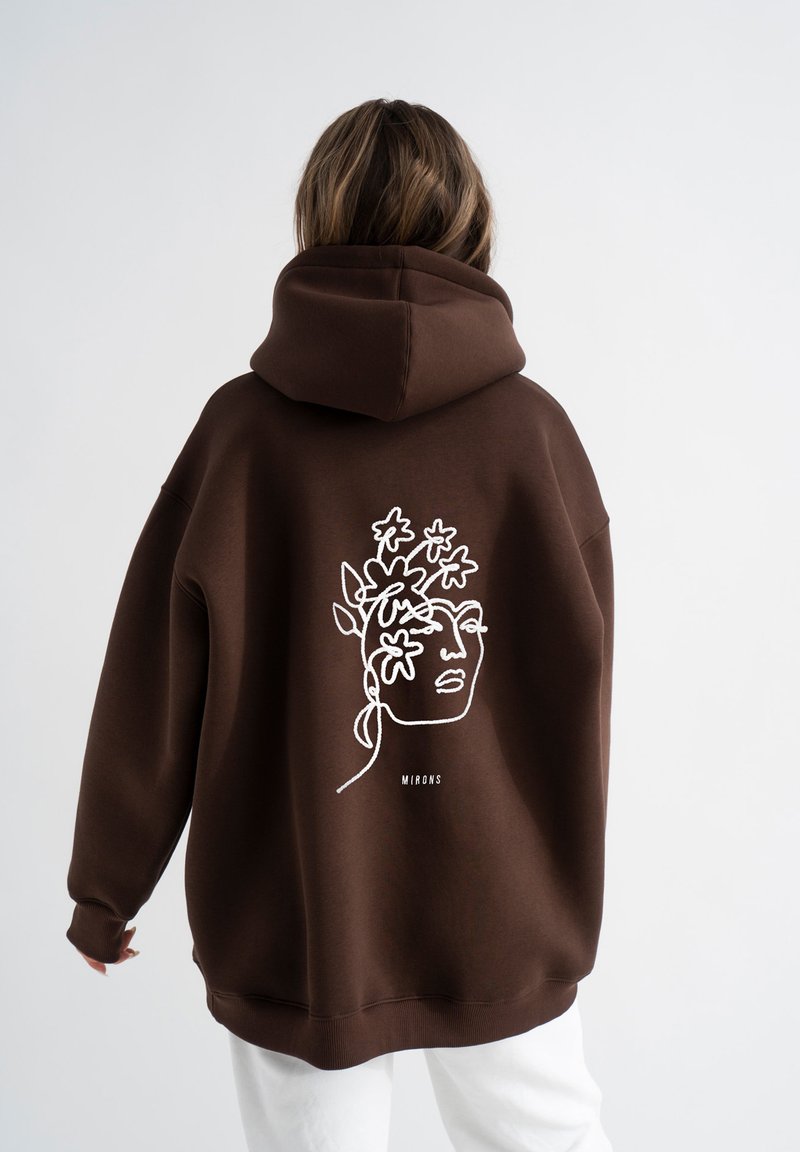 MIRONS Felpa con cappuccio - brown