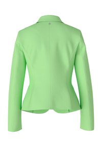 Veste ajustée en vert vif, dotée d'un col cranté, de manches longues et d'une silhouette cintrée avec des détails de couture au dos et un petit bouton.