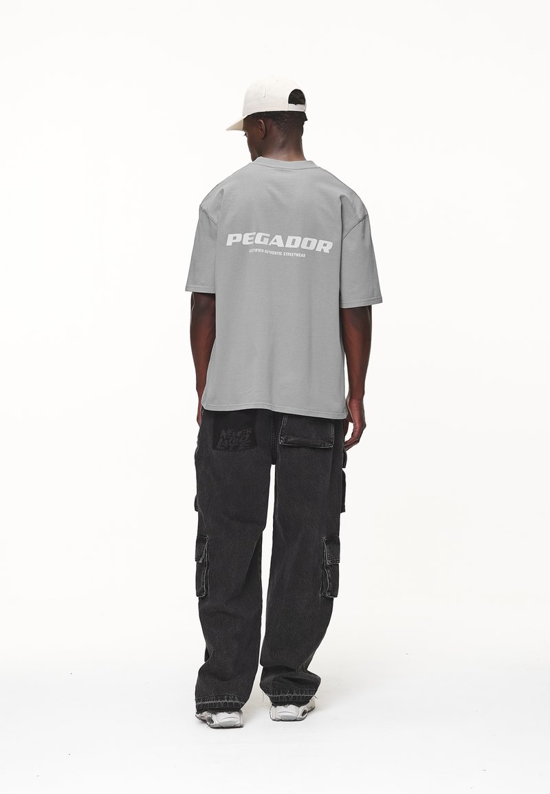 Pegador COLNE LOGO TEE - Nyomott mintás póló - washed cool grey/desert sand