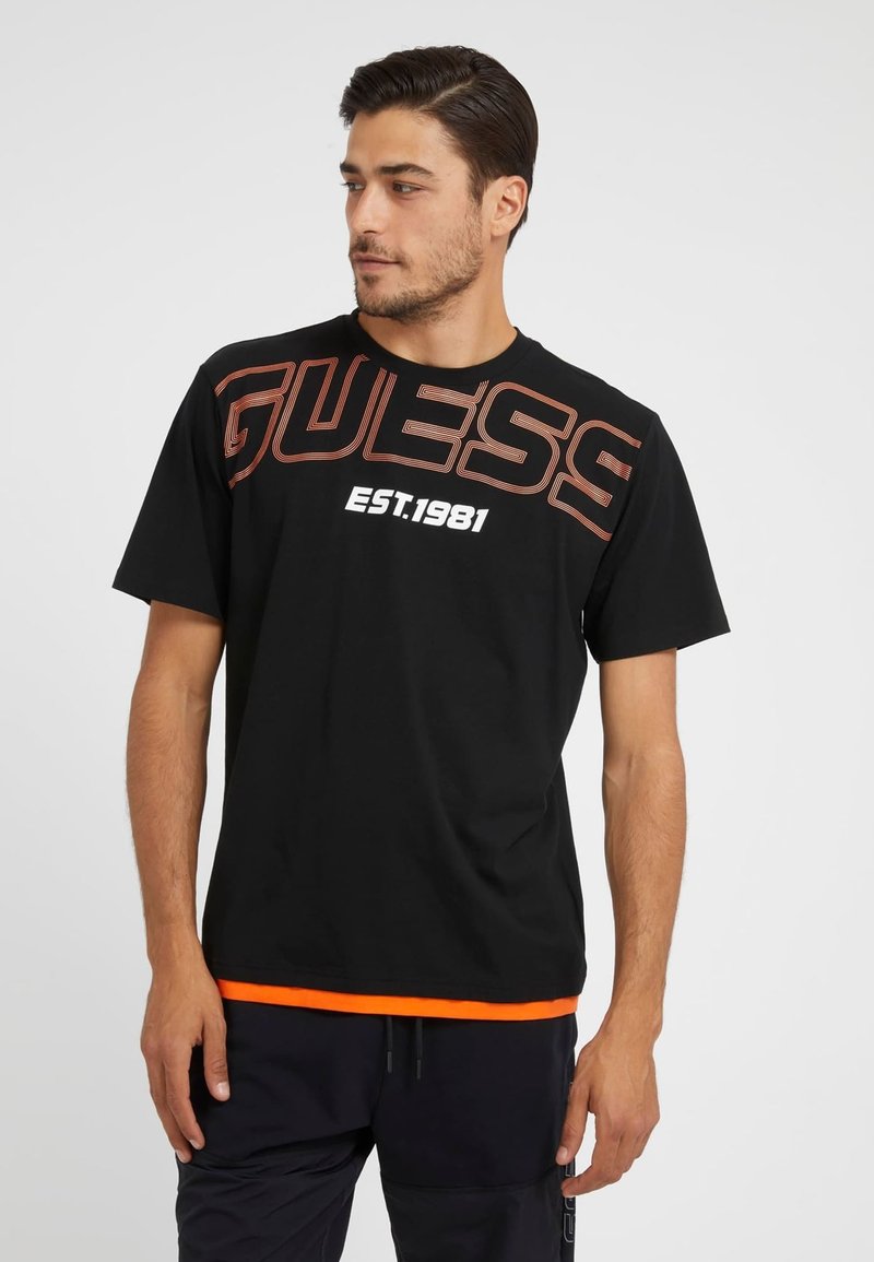Guess MIT FRONTLOGO TShirt print schwarz Zalando.at