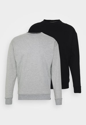 NEWPORT CORE CREW 2 PACK - Sweatshirts - black/grey marl