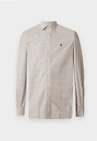 CUSTOM FIT GINGHAM POPLIN SHIRT - Pluus - brown/white