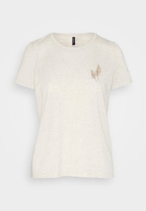 Vero Moda, VMSELMA O NECK - Tricou cu imprimeu - snow white/gold