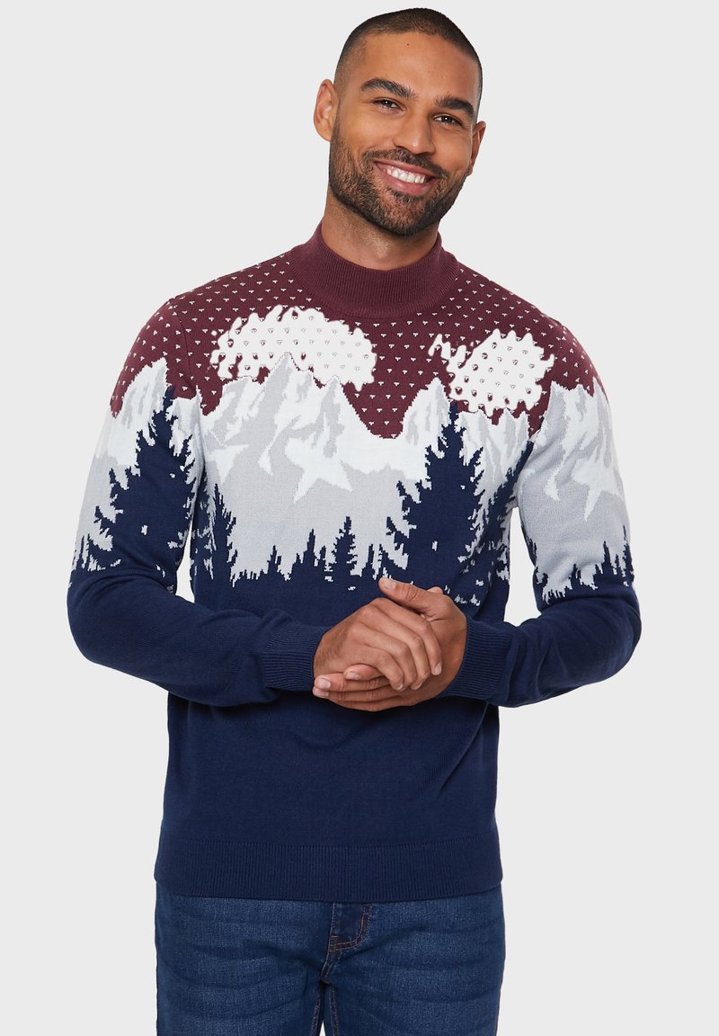 Threadbare XMAS MORZINE Trui navy / grey marl / ecru / burgundy