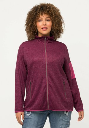 Ulla Popken OPSTAANDE KRAAG RITSZAKKEN - Cardigan - berry