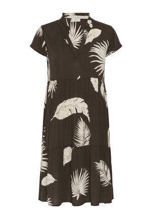 Kaffe, KAMARIANAH AMBER AOP - Vestido informal - c brown large scale leaf