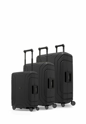 SET 3-TLG MIT DREIPUNKT-VERSCHLUSS - Wheeled suitcase - deep black