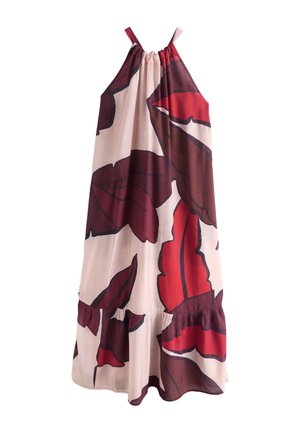 Next, TALL FIT - HIGH NECK VOLUME  - Vestito lungo - red brown