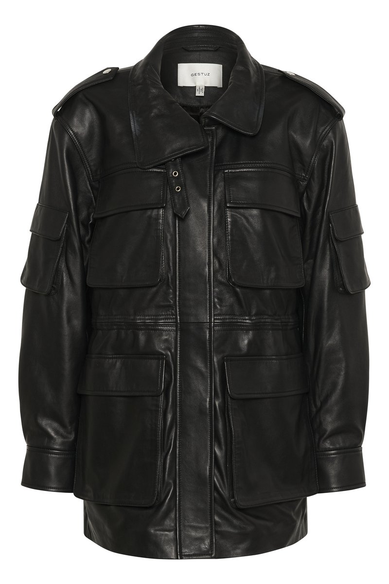 Gestuz Halflange jas zwart