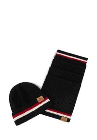 Lonsdale UNISEX UND SET BUTLEIGH - Šál - black dark red ecru