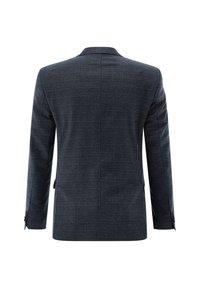 Dunkelblazer mit strukturierter Oberfläche, einzelner Rückenschlitz und taillierter Passform. Verfügt über einen Reverskragen und Knopfmanschetten.