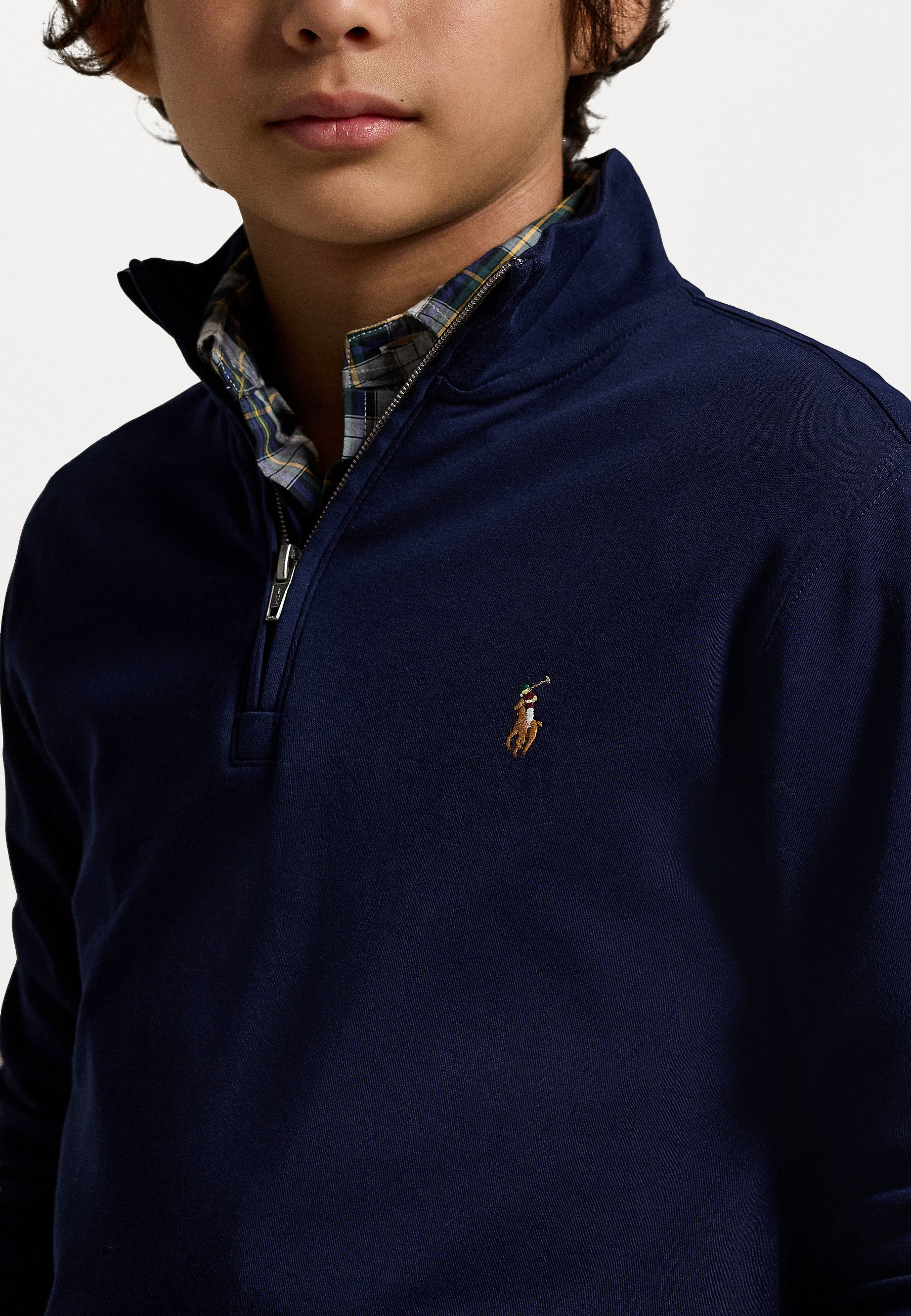 Polo Ralph Lauren COTTON INTERLOCK QUARTER-ZIP PULLOVER - Long