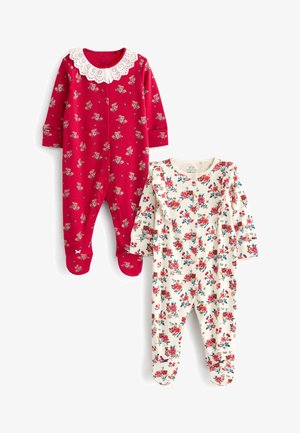 2 PACK - Pijama de bebé - red cream floral with collar