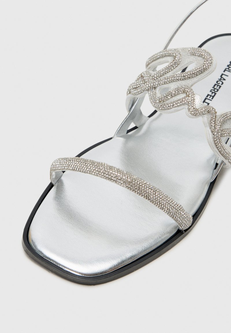 KARL LAGERFELD OLYMPIA SIGNIA Sandals glitter silver-coloured