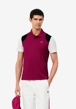 Lacoste, LACOSTE - - Polo - rose fushia vert blanc-ty