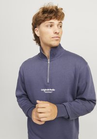 Jack & Jones JORVESTERBRO QUARTER ZIP - Sweatshirt - nightshadow blue