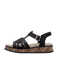 Rieker Sandalen met plateauzool - noir