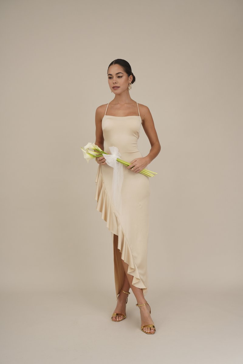 sachin and babi light blue dress WAL G. WEDDING GRACE RUFFLE MAXI - Occasion wear - champagne/gold-coloured