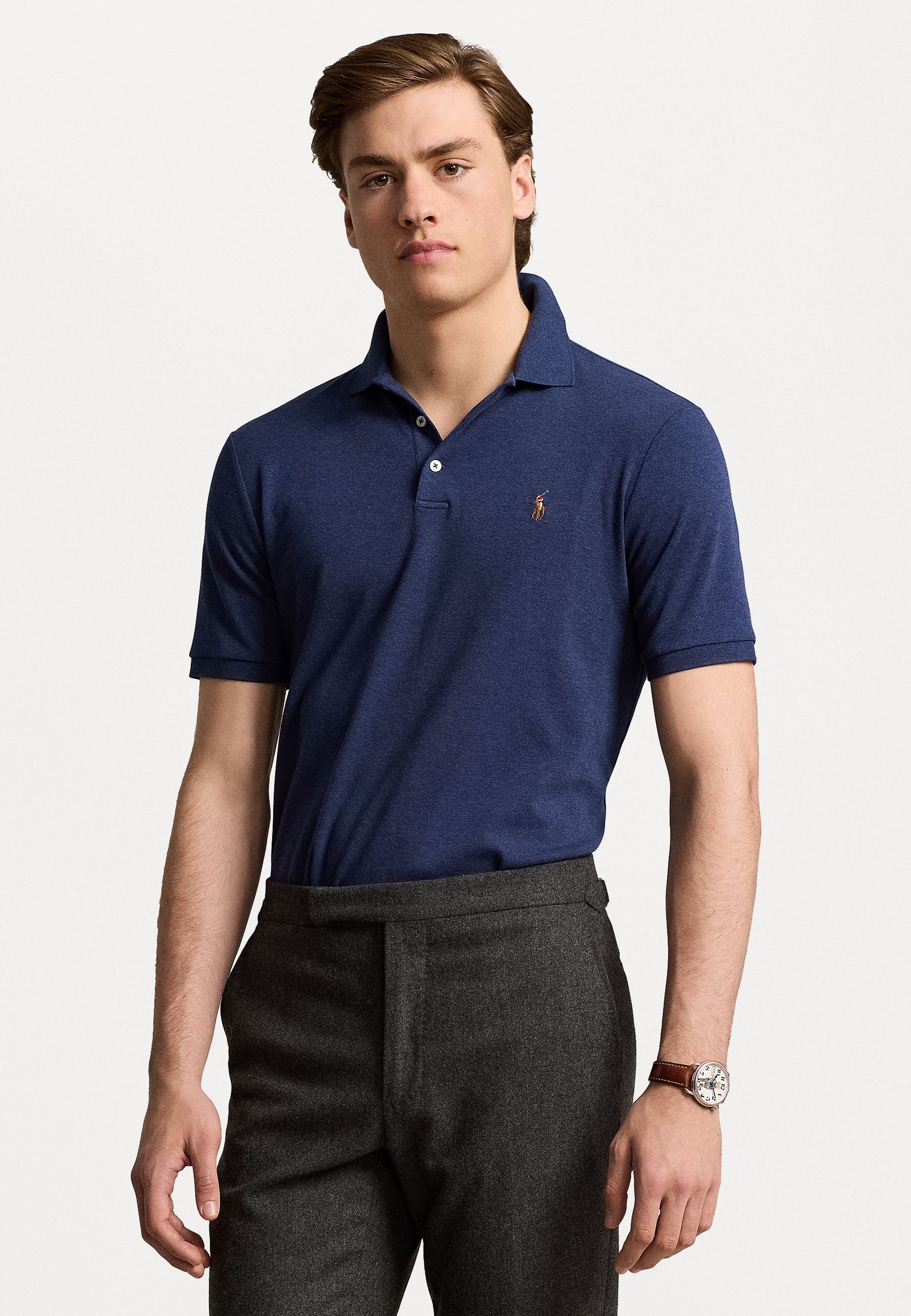 Ralph Lauren Chemise Bleu Marine Manche Courte Polo Ralph Lauren