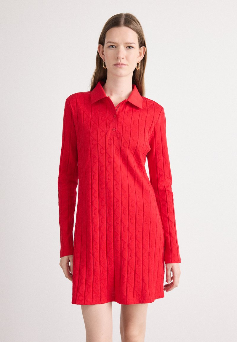 Calvin Klein Jeans POLO DRESS - Denní šaty - berry sangria