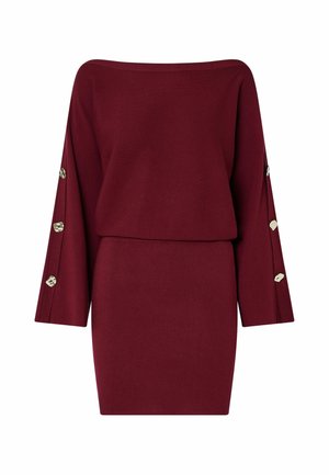 LIU JO, LIU JO SHORT DRESS WITH JEWEL BUTTONS - Vestido de punto - bordeaux