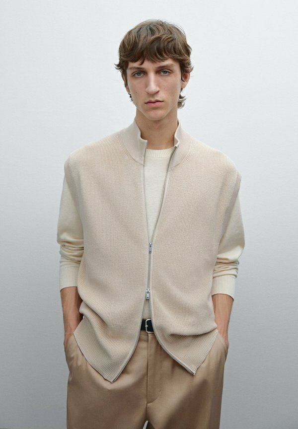 WITH ZIP - Cardigan - beige
