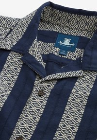 Next TEXTURED STRIPE SHORT SLEEVE WITH CUBAN COLLAR  - REGULAR FIT - Skjorter - navy