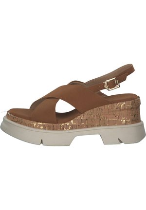 TRISH - Sandalen met sleehak - cognac