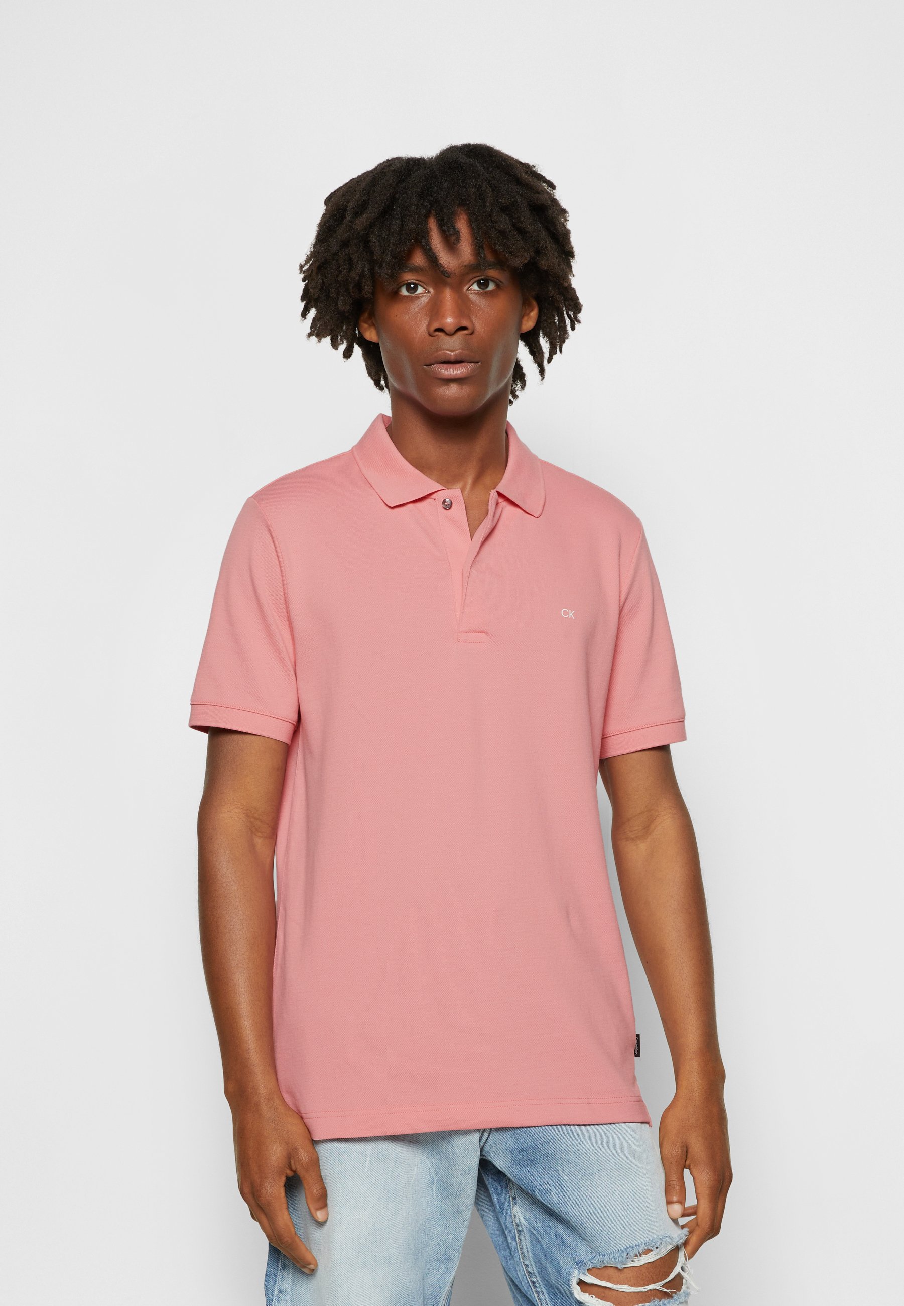 Calvin Klein STRETCH SLIM - Poloshirt - darling pink/donkerroze - Zalando.nl