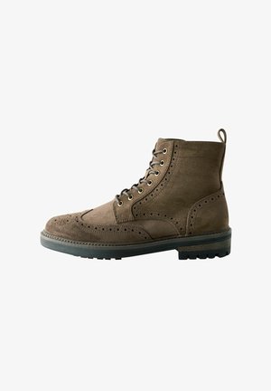 Next BROGUE - REGULAR FIT - Suvarstomi aulinukai - khaki green