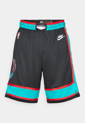 Nike basketballshorts i svart mesh med turkise og røde detaljer. Har NBA-logo, elastisk midjebånd og brodert design på siden.
