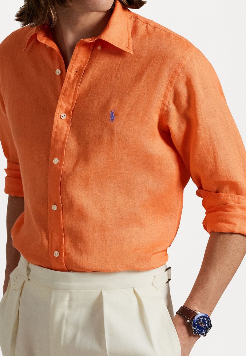 Polo Ralph Lauren SLIM FIT LINEN SHIRT - Shirt - poppy/orange - Zalando