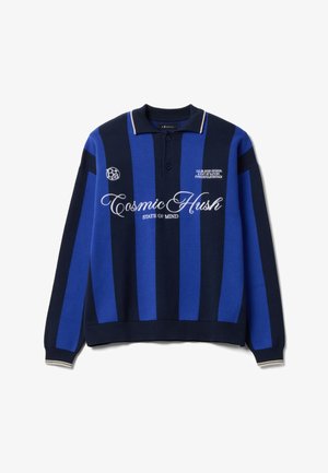 B.ANGEL, POLO-COLLAR TOP WITH OVERSIZED FIT - Camiseta de manga larga - blue black