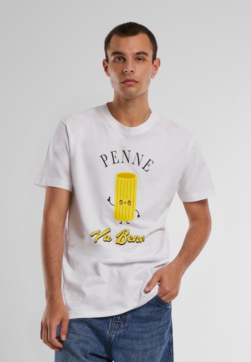 Mister Tee PENNE VA BENNE - Print T-shirt - white