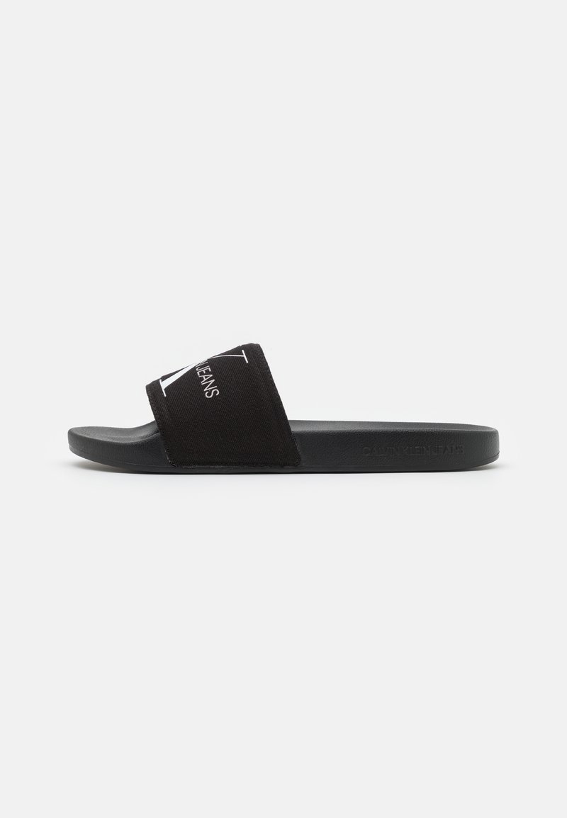 Calvin Klein Jeans SLIDE MONOGRAM - Sandalias planas - black