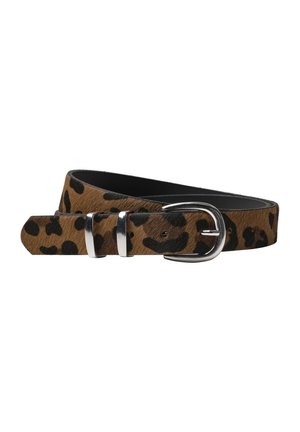 Street One, GÜRTEL MIT FELL UND LEO-MUSTER - Ceinture - cognac