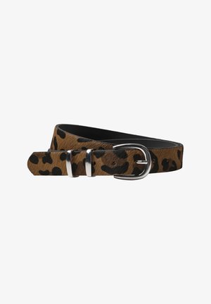 Street One, GÜRTEL MIT FELL UND LEO-MUSTER - Ceinture - cognac
