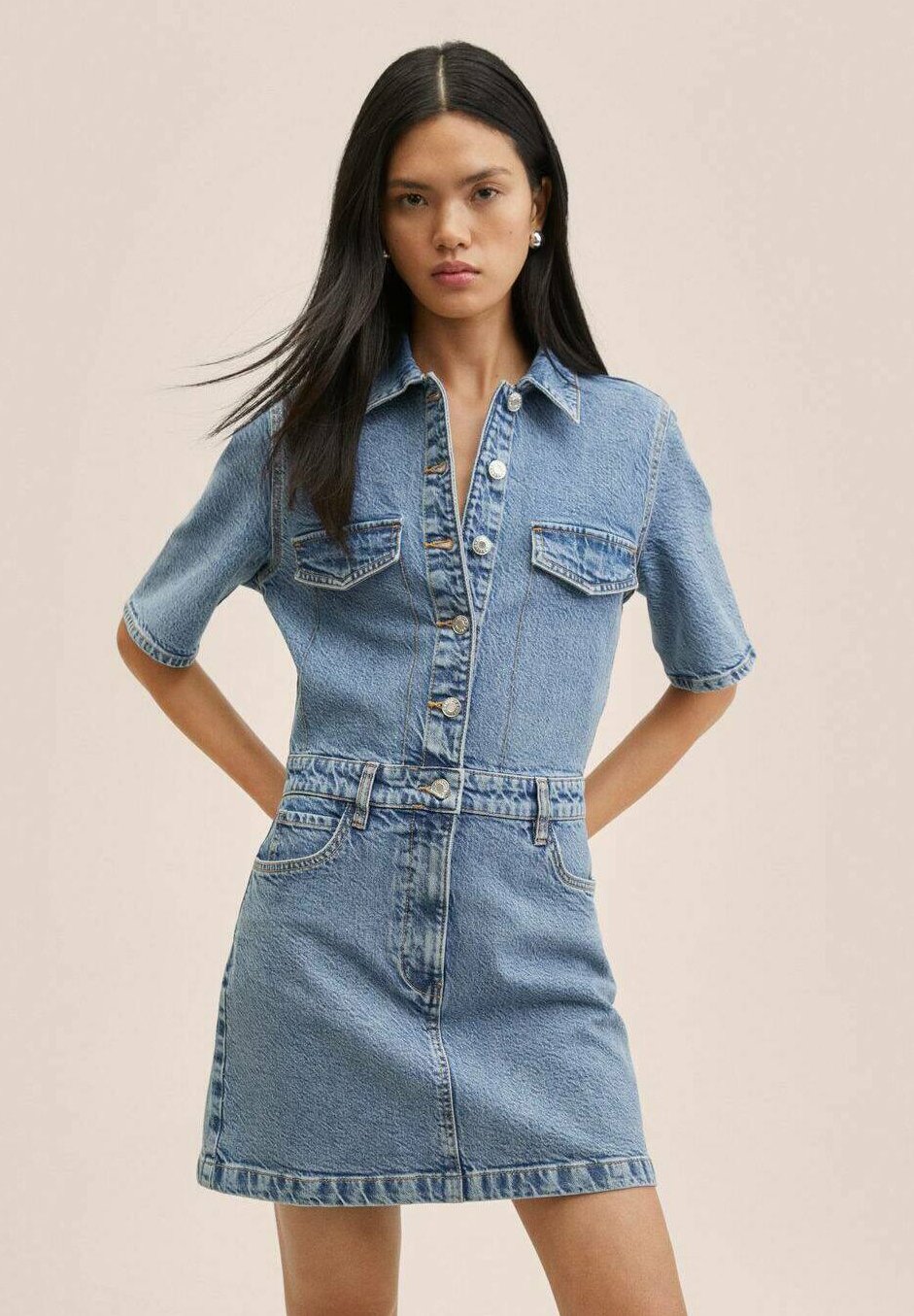 Mango Vestito di jeans - mittelblau/blu - Zalando.it