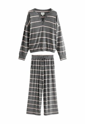 LONG SLEEVE SET - Nachtwäsche Set - grey pink stripe