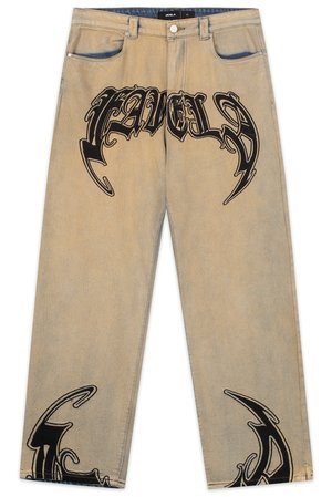 FAVELA AVES UNISEX - Laisvi džinsai - black washed