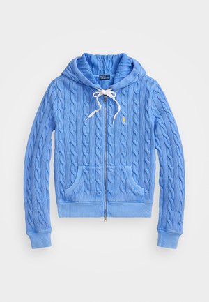Polo Ralph Lauren CABLE KNIT COTTON FULL ZIP HOODIE - Strickjacke - harbor island blue