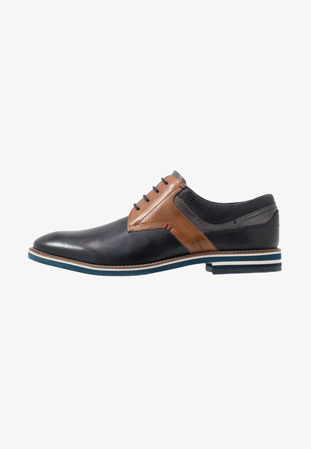 VASCO - Eleganckie buty - navy/cognac/grey