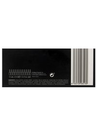 Juego de 12 ampollas cosméticas, 9 ml cada una, con lista de ingredientes, información del fabricante, símbolo de reciclaje y código de barras en envase negro.