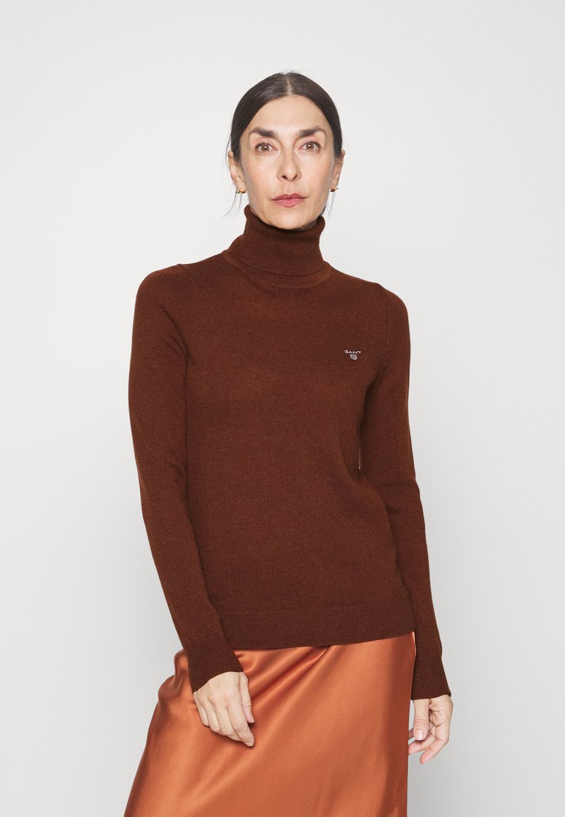 GANT ROLLNECK - Camisola - cocoa bean